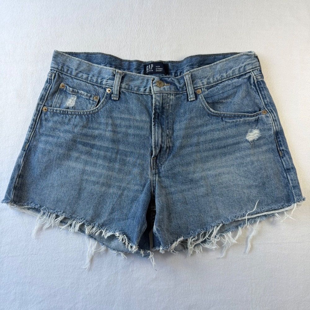 Gap Denim‎ Cutoff Shorts Distressed Women's 12 Jorts 4" Inseam Medium Blue Boho